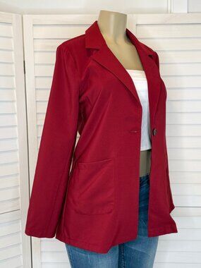 Classic Longline Blazer Burgundy / Chocolate USA